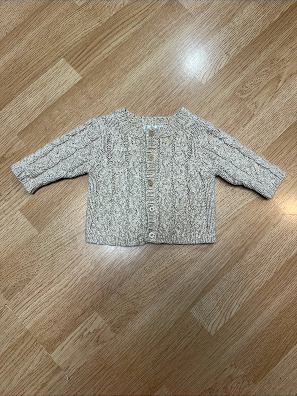 The Children’s Place 3-6M Cream Cable Knit Button Front Cardigan Sweater